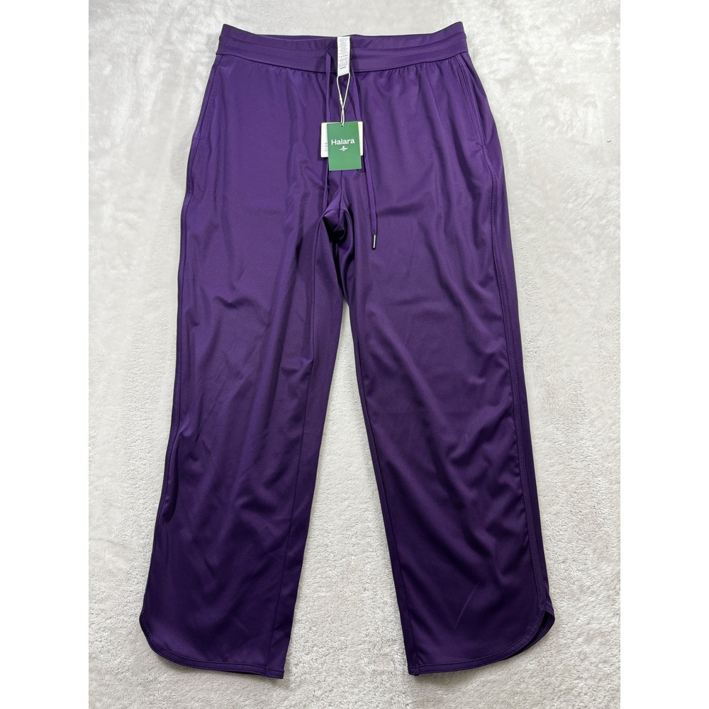 Halara Womens High Waisted Wide Leg Purple Athletic Pants L Meas: 32x25.5